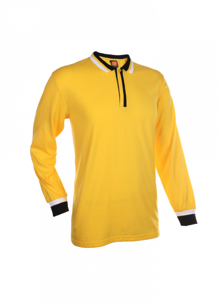 Single Jersey Polo T-shirt SJ05 - Golden Yellow / Black / White