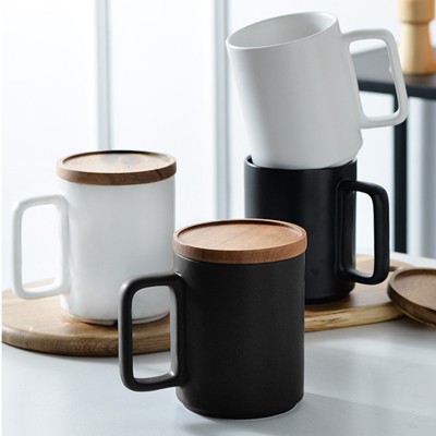 Ceramic Mug with Wooden Cover -450ml
