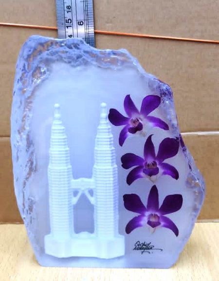 Resin Twin Tower with Orchid