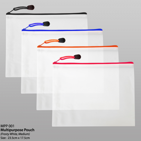 PVC Frosted Zipper Pouch-23.5cm x 17.5cm