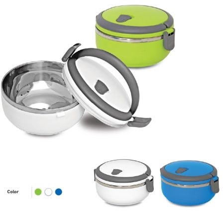 1 tier Stainless Steel Lunch Box-Blue, Green, White