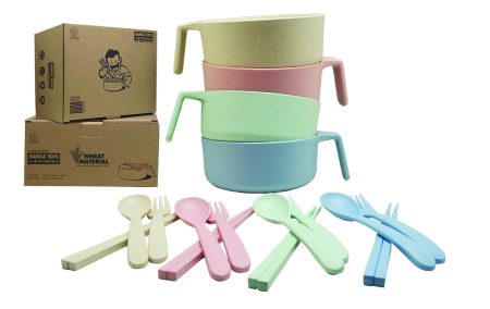 Organic Wheat Bowl with Cutlery Set - Capacity Bowl: 900ml