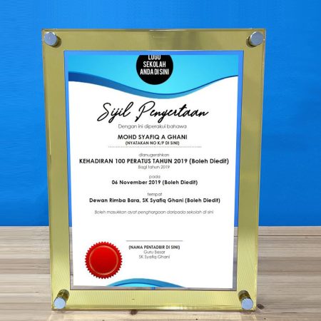 Acrylic A4 Certificate Frame