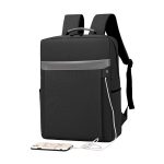 Backpack Black Fashion Polyester + PU Leather Cloth