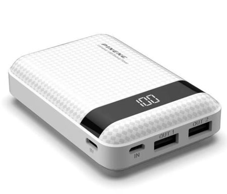 PINENG PN-965 10000mAh Lithium Polymer Power Bank - White