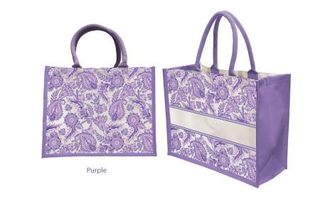 Designer Canvas Tote Bag (Colourful Floral) - 41cm(w) x 34cm(h) x 18.5cm(d)