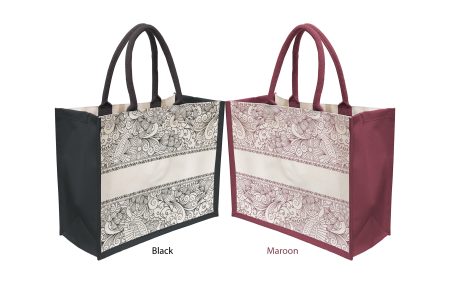 Designer Canvas Tote Bag (Mandalas Batik) - 41cm(w) x 34cm(h) x 18.5cm(d)