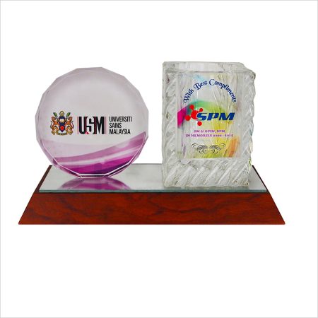Crystal Pen Holder & Medal