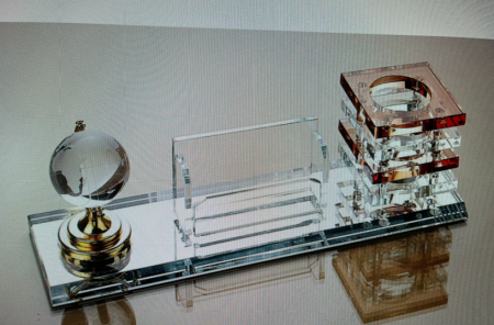 Crystal Globe , Name Card Holder, Pen Holder