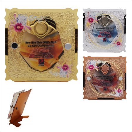 Crystal Hanging Medal with Acrylic Plaque (Gold, Silver, Bronze) - 5305