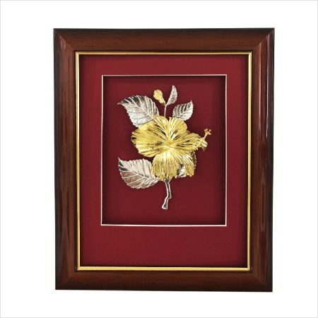 Cultural Souvenir Wooden Plaque Bunga Raya - 8937