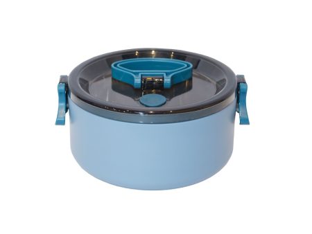 Navy Lunch Box with Safety Lock / 1 Tier 14cm(ø) x 8cm(H)