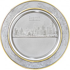 Pewter Tray (Gold) - Classic Singapore Scenery Tray