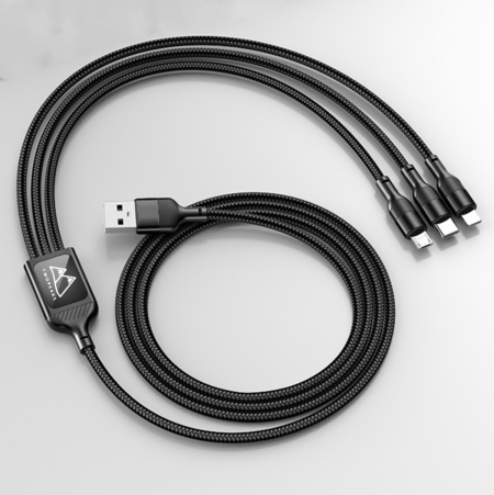 CABLEGLOW - 3.0A QUICK CHARGE - 3 IN 1 MULTICABLE - LED LIGHT UP LOGO