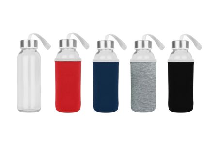 GLASS BOTTLE WITH NEOPRENE POUCH-300ML