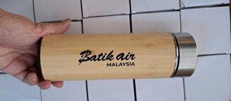 Bamboo Flask with silkscreen Printing-Batik Air