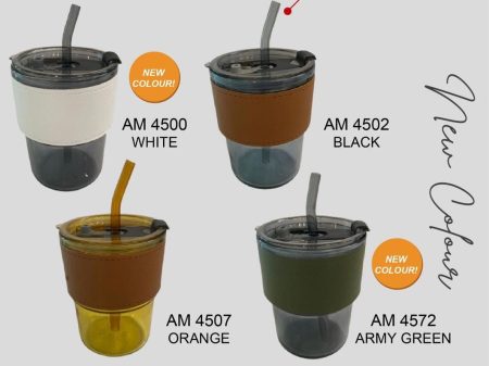 GLASS STRAW MUG - 400ML