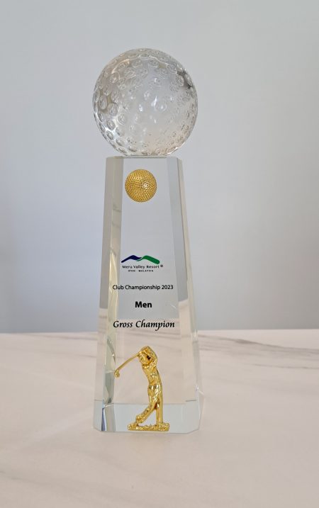Crystal Golf Trophy with UV Print