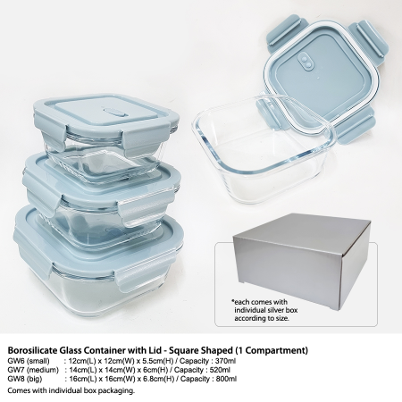 Borosilicate Glass Container-370ml/520ml/800ml