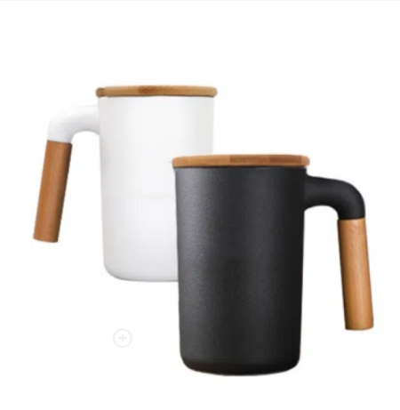 Ceramic Mug with Wooden Handle – 450ml