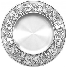 Pewter Tray - Hibiscus 203mmD