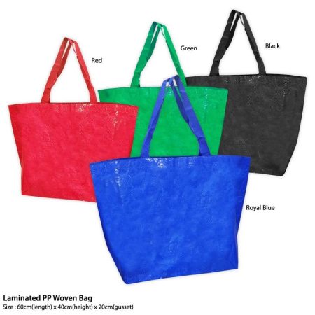 Laminated PP Woven Bag -Red, Green, Black, Royal Blue