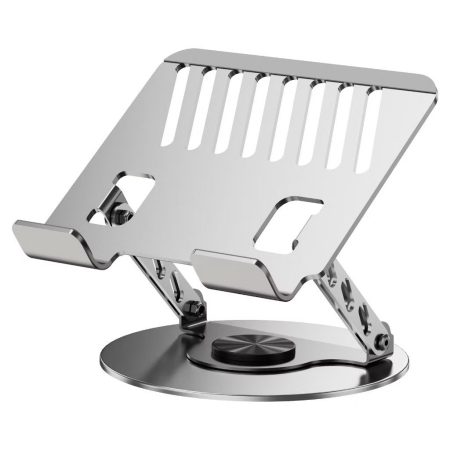 Rotating, foldable, adjustable metal laptop stand