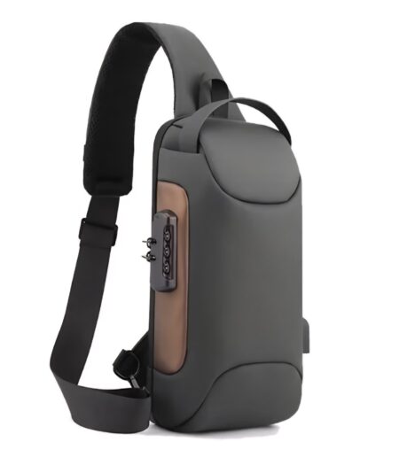 Sling Bag - Anti-theft Lock, USB, Water-Resistant