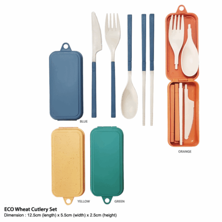 Eco Wheat Cutlery Set - knife, spoon, fork, chopsticks