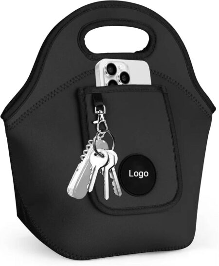 Neoprene Lunch Bag With Front Pocket & Key Chain
