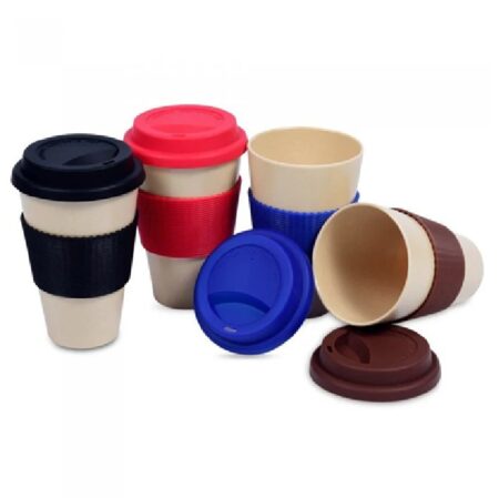 Bamboo Fiber Mug With Lid & Sleeve - 400ml