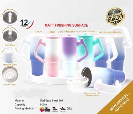 Stainless Steel Mug (90d Rotation Handle) - 2 Tone - 900ml